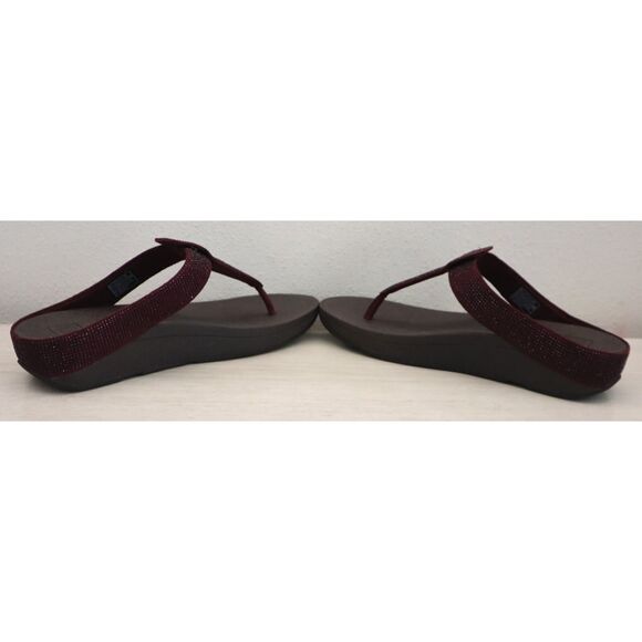 FitFlop Women's Sz 10 Wild Aubergine/Burgundy Isabelle Toe Post Sandals - Picture 11 of 16